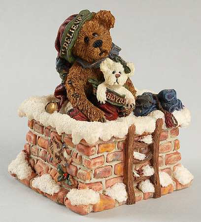 The Bearstone Collection Elijah & Joy Believe Music Box - Boxed