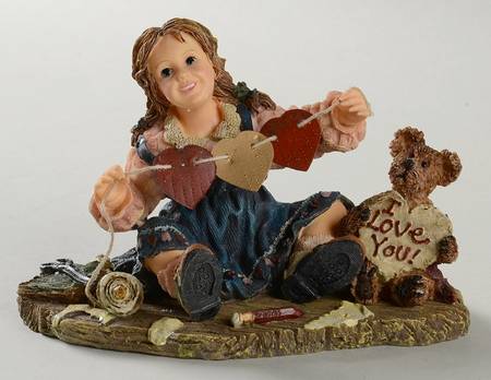 Dollstone Collection Susan With Cupid-Paper Hearts-Event - Boxed
