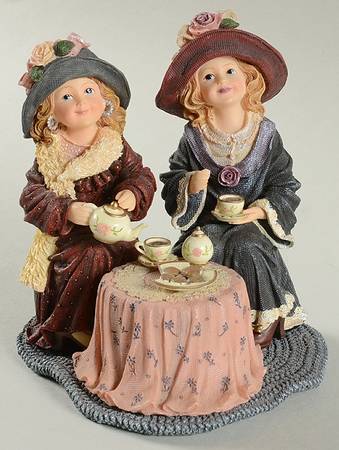 Dollstone Collection Janette And Jill-Tea For Two - Boxed