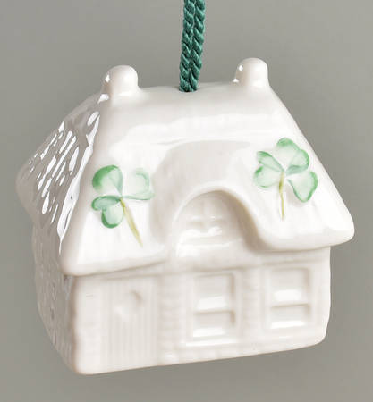 Belleek Christmas Bell Thatched Cottage Bell - Boxed