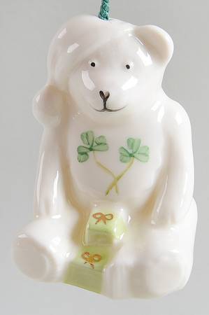 Belleek Christmas Bell Teddy Bear Bell - Boxed