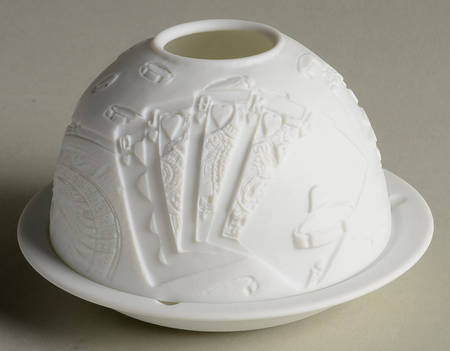 Bernardaud Lithophane Candle Votive Games Of Chance - Boxed
