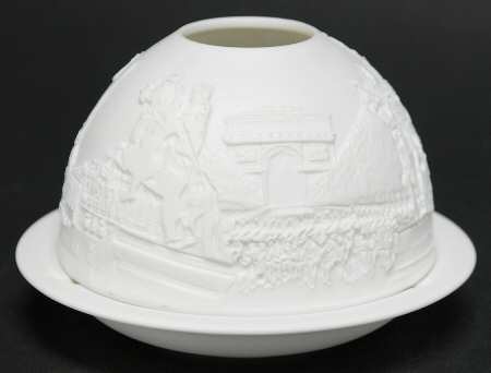 Bernardaud Lithophane Candle Votive Paris Monuments - Boxed