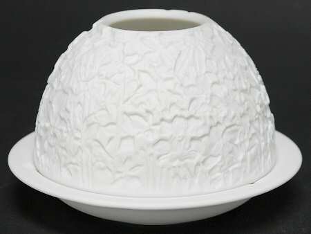 Bernardaud Lithophane Candle Votive Orchids - With Box