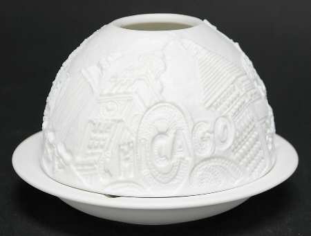 Bernardaud Lithophane Candle Votive Chicago - Boxed