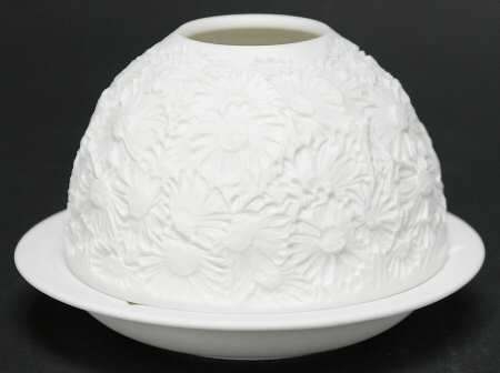 Bernardaud Lithophane Candle Votive Daisies - Boxed