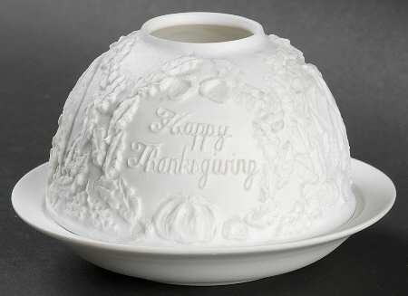 Bernardaud Lithophane Candle Votive Thanksgiving - Boxed
