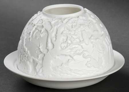 Bernardaud Lithophane Candle Votive Halloween - Boxed