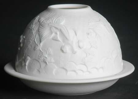 Bernardaud Lithophane Candle Votive Fish - Boxed