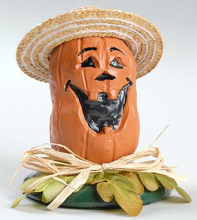 Halloween Carolers & Accessories Pumpkin With Straw  - No Box
