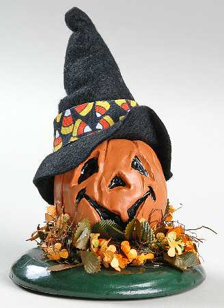 Halloween Carolers & Accessories Pumpkin With Witch Hat - No Box