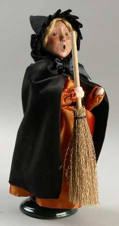 Halloween Kids Girl Witch With Broom - No Box