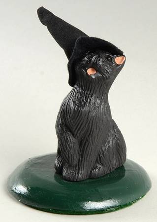 Halloween Carolers & Accessories Black Cat With Black Hat - No Box 42