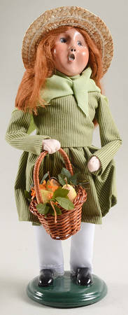 Thanksgiving & Harvest Carolers Girl With Basket Of Pears - No Box