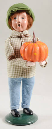 Thanksgiving & Harvest Carolers Boy With Pumpkin - No Box