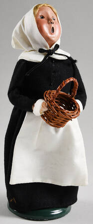Thanksgiving & Harvest Carolers Pilgrim Girl With Basket Of Pears - No Box