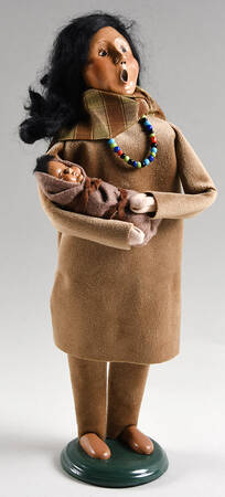 Thanksgiving & Harvest Carolers Native American Woman W/Baby - No Box