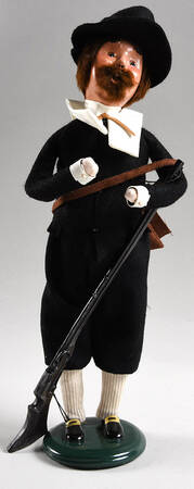 Thanksgiving & Harvest Carolers Pilgrim Man With Rifle - Black - No Box
