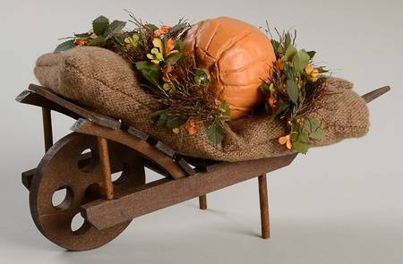 Thanksgiving & Harvest Carolers Harvest Wheelbarrow - No Box