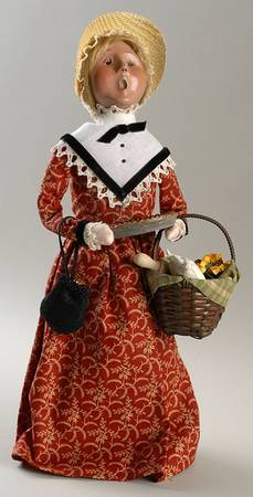 Thanksgiving & Harvest Carolers Woman Shopping At Market - No Box