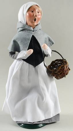 Thanksgiving & Harvest Carolers Pilgrim Woman With Basket - No Box
