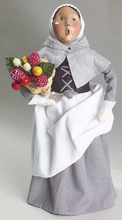 Thanksgiving & Harvest Carolers Pilgrim Woman With Cornucopia - No Box