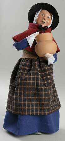 Thanksgiving & Harvest Carolers Pilgrim Woman With Clay Pot - No Box