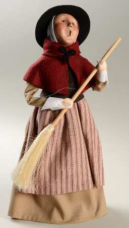 Thanksgiving & Harvest Carolers Pilgrim Woman With Broom - No Box
