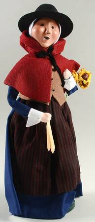 Thanksgiving & Harvest Carolers Pilgrim Woman With Candles - No Box