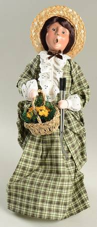 Thanksgiving & Harvest Carolers Woman With Basket Of Sunflowers - No Box 60