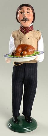 Thanksgiving & Harvest Carolers Dinner Family-Man With Turkey Platter - No Box