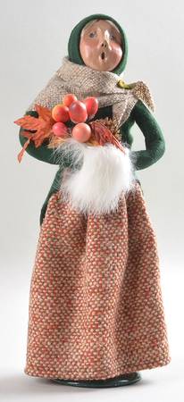 Thanksgiving & Harvest Carolers Woman With Muff-Harvest Bouquet - No Box