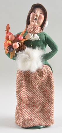 Thanksgiving & Harvest Carolers Grandmother With Muff-Harvest Bouquet - No Box