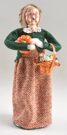 Thanksgiving & Harvest Carolers Grandmother With Vegetable Basket - No Box