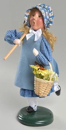 Spring & Summer Carolers Girl Gardener With Rake And Flower Bask - No Box