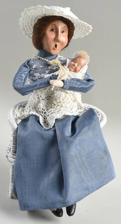 Spring & Summer Carolers Mother With Baby-Blue Dress - No Box