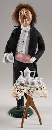 Spring & Summer Carolers Man With Tea Cup - Pink - No Box