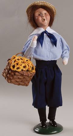 Spring & Summer Carolers Victorian Woman With Basket Of Daisies - No Box