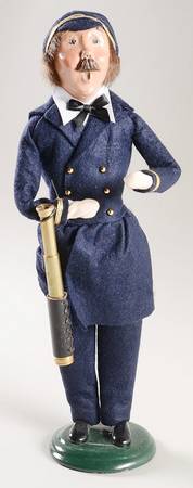 Seafaring Carolers Ocean Trader With Telecope - Navy Blue - No Box