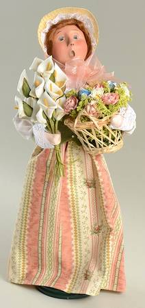 Spring & Summer Carolers Woman With Basket Of Flowers - No Box