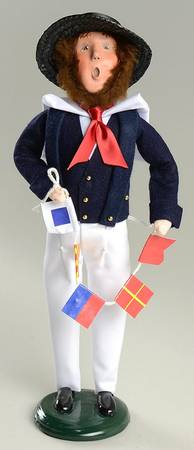 Seafaring Carolers Sailor With Flags - No Box