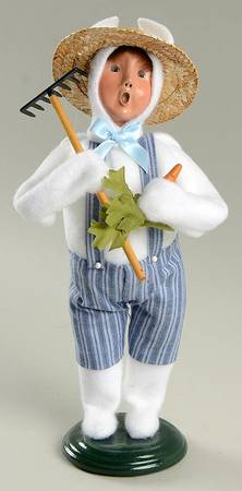 Spring & Summer Carolers Boy In Bunny Costume With Carrot And Rak - No Box