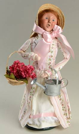 Spring & Summer Carolers Woman In Pink With Watering Can & Flower - No Box