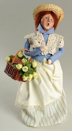 Spring & Summer Carolers Woman With Basket Of Flowers - No Box