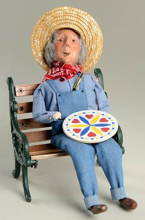 Spring & Summer Carolers Grandfather Painter On Bench - No Box