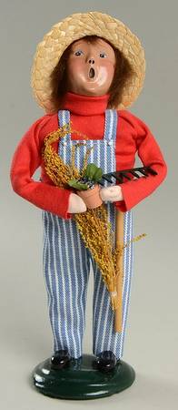 Spring & Summer Carolers Boy In Overalls With Rake - No Box