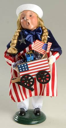 Spring & Summer Carolers Girl In Sailor Dress With Wagon - No Box