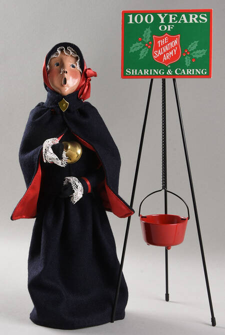 Salvation Army Woman Bell Ringer W/ Kettle - No Box