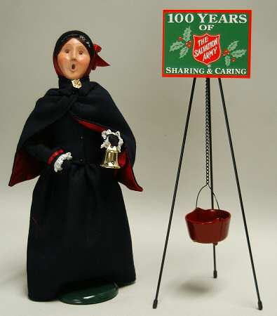 Salvation Army Woman Bell Ringer With Kettle - No Box