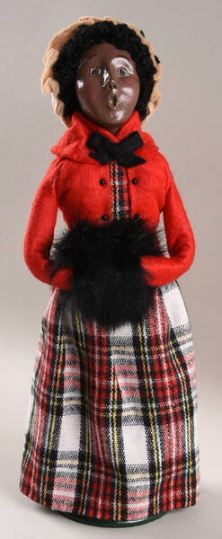African American Carolers Woman With Balck Muff - No Box